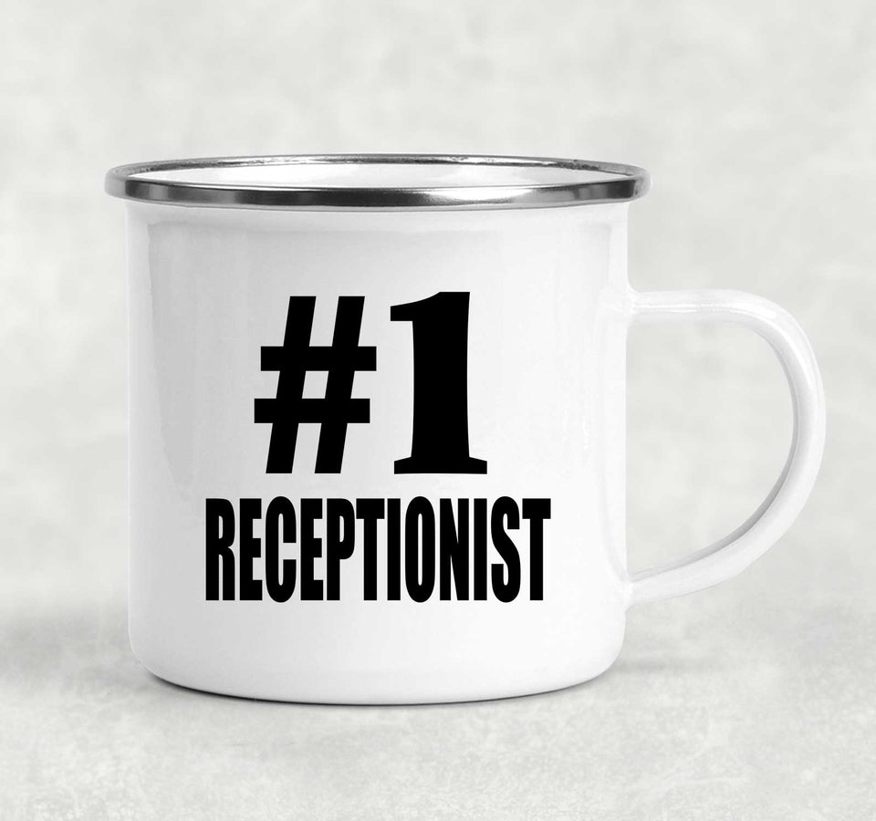 Number One #1 Receptionist - 12oz Camping Mug