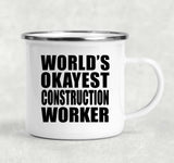 World's Okayest Construction Worker - 12oz Camping Mug