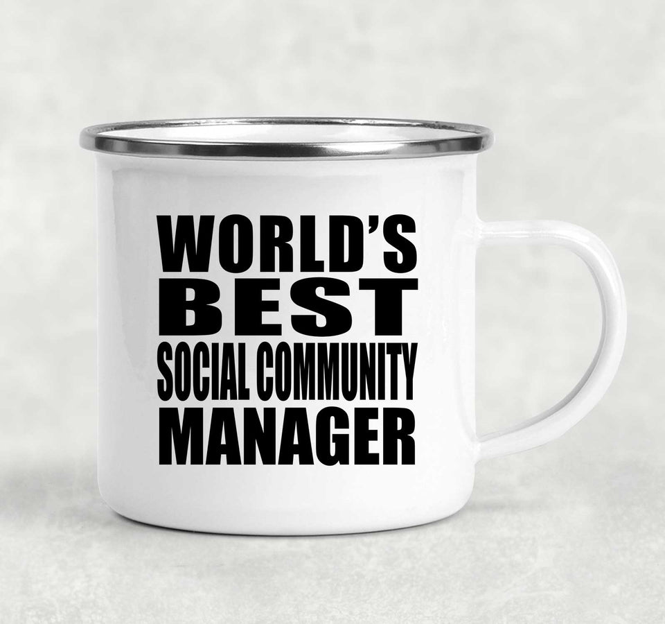 World's Best Social Community Manager - 12oz Camping Mug
