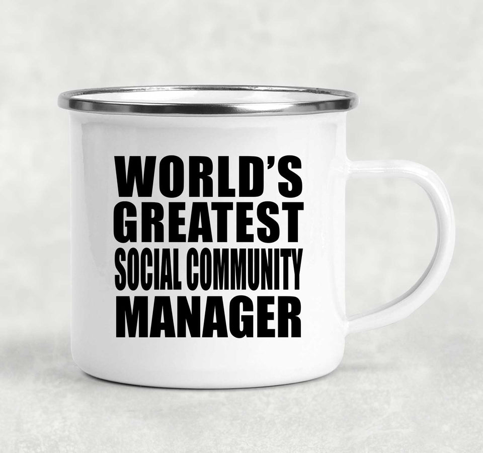 World's Greatest Social Community Manager - 12oz Camping Mug