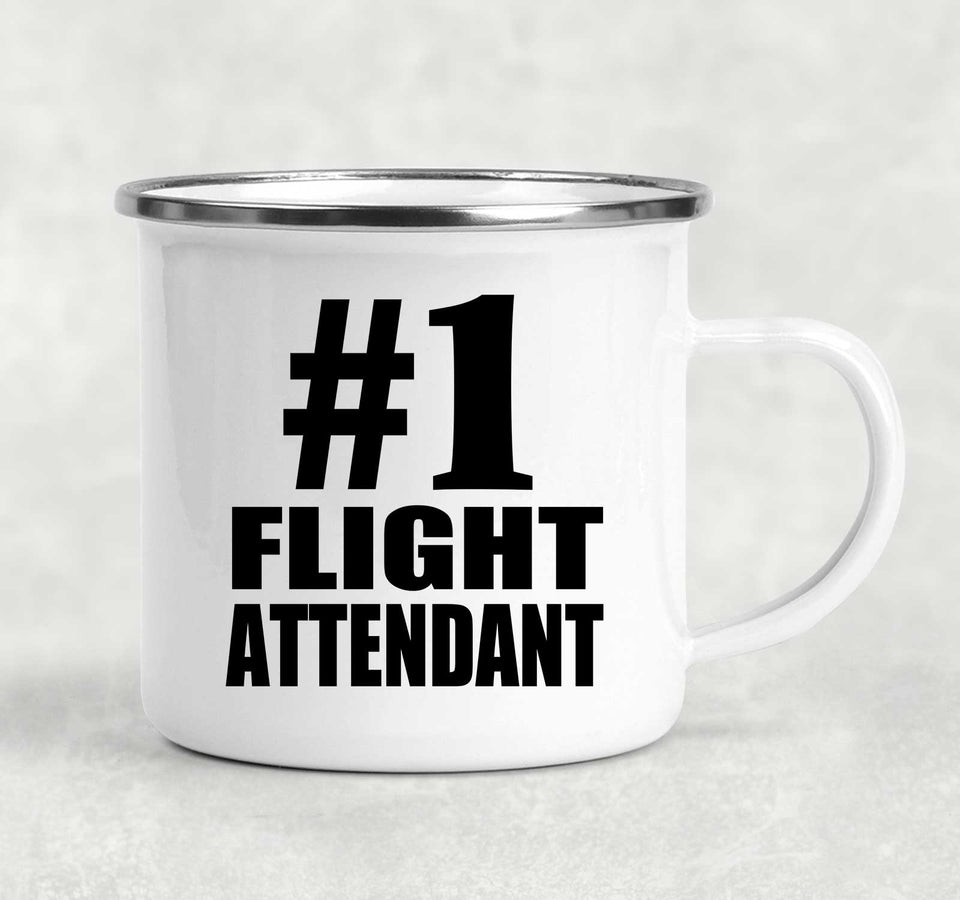 Number One #1 Flight Attendant - 12oz Camping Mug