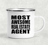 Most Awesome Real Estate Agent - 12oz Camping Mug