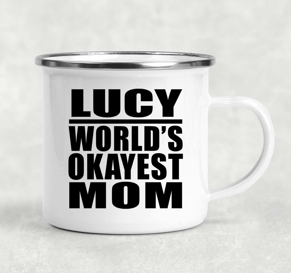 Lucy World's Okayest Mom - 12oz Camping Mug