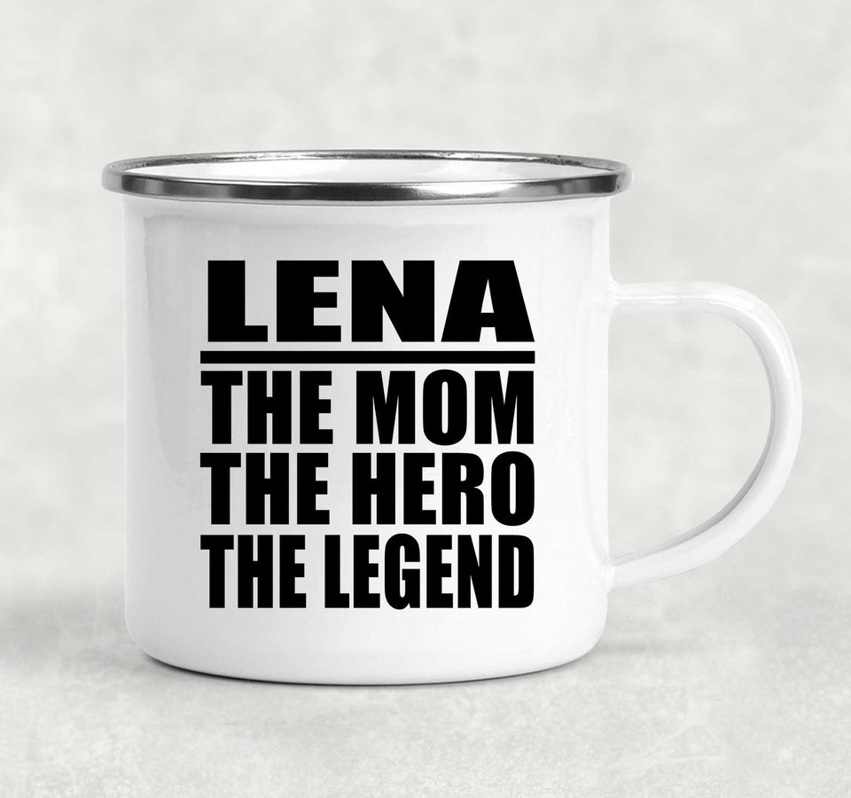 Lena The Mom The Hero The Legend - 12oz Camping Mug