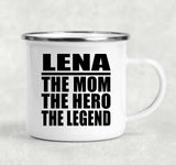 Lena The Mom The Hero The Legend - 12oz Camping Mug
