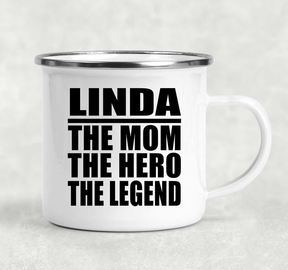 Linda The Mom The Hero The Legend - 12oz Camping Mug