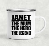 Janet The Mum The Hero The Legend - 12oz Camping Mug