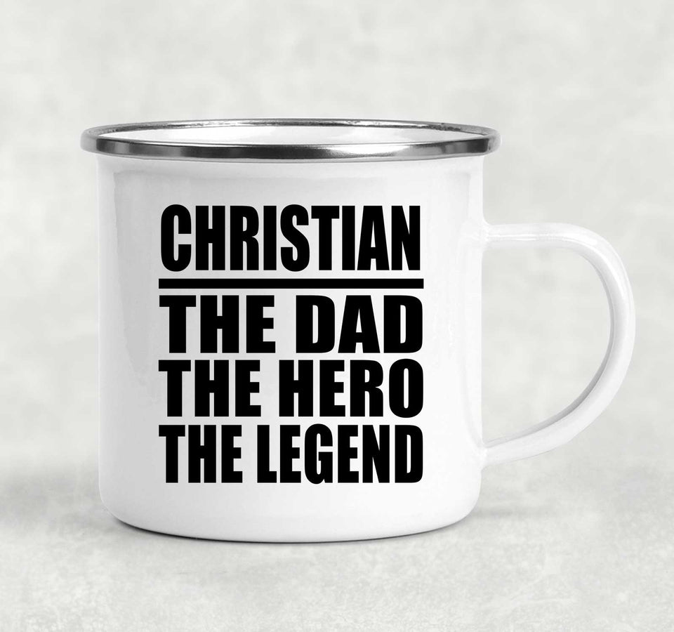 Christian The Dad The Hero The Legend - 12oz Camping Mug