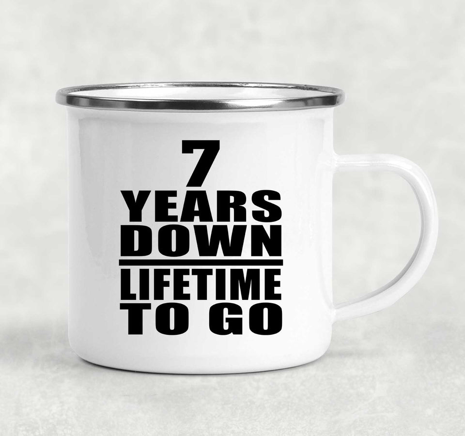 7th Anniversary 7 Years Down Lifetime To Go - 12oz Camping Mug