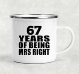 67th Anniversary 67 Years Of Being Mrs Right - 12oz Camping Mug
