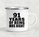 91st Anniversary 91 Years Of Being Mrs Right - 12oz Camping Mug