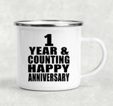 Happy 1st Anniversary 1 Year & Counting - 12oz Camping Mug