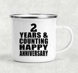 Happy 2nd Anniversary 2 Years & Counting - 12oz Camping Mug