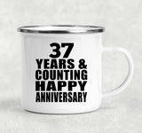 Happy 37th Anniversary 37 Years & Counting - 12oz Camping Mug