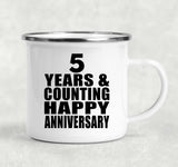 Happy 5th Anniversary 5 Years & Counting - 12oz Camping Mug
