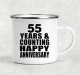 Happy 55th Anniversary 55 Years & Counting - 12oz Camping Mug