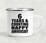 Happy 6th Anniversary 6 Years & Counting - 12oz Camping Mug