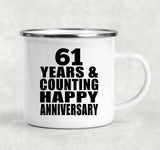 Happy 61st Anniversary 61 Years & Counting - 12oz Camping Mug