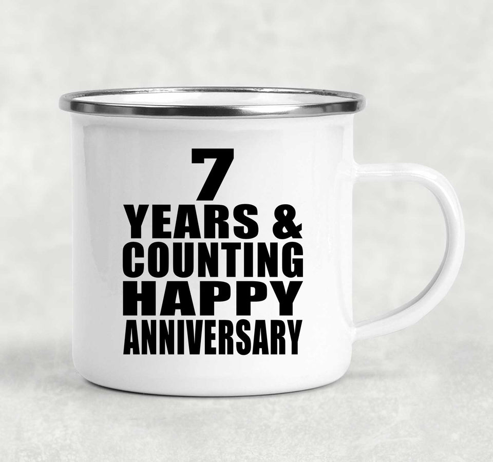 Happy 7th Anniversary 7 Years & Counting - 12oz Camping Mug