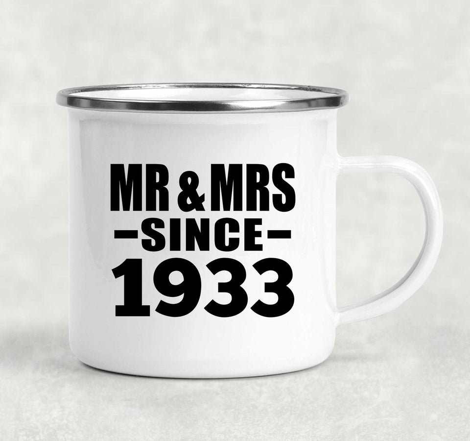 91st Anniversary Mr & Mrs Since 1933 - 12oz Camping Mug