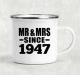 77th Anniversary Mr & Mrs Since 1947 - 12oz Camping Mug