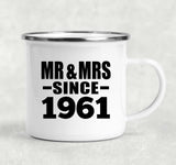 63rd Anniversary Mr & Mrs Since 1961 - 12oz Camping Mug