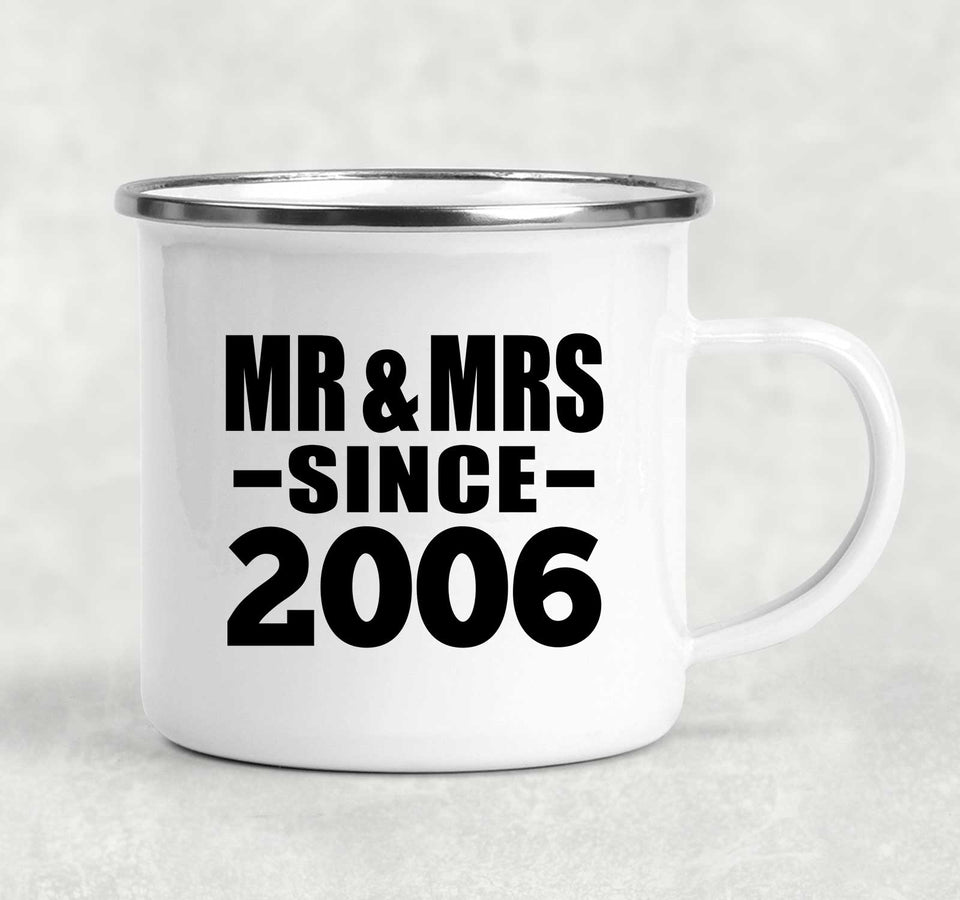 18th Anniversary Mr & Mrs Since 2006 - 12oz Camping Mug