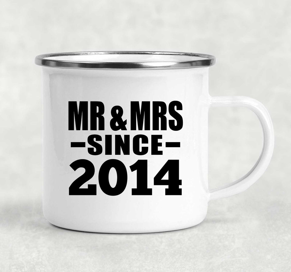 10th Anniversary Mr & Mrs Since 2014 - 12oz Camping Mug