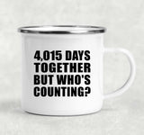 11th Anniversary 4,015 Days Together Who's Counting - 12oz Camping Mug