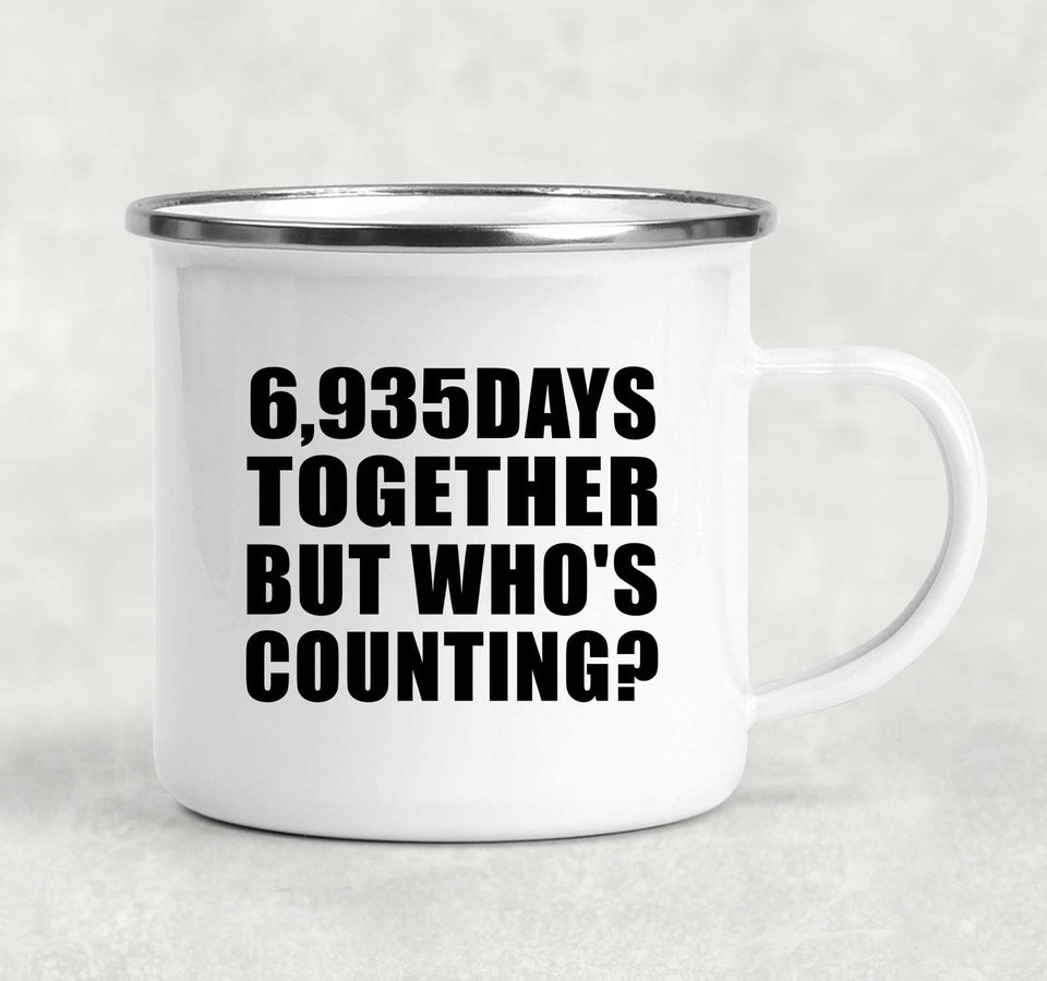 19th Anniversary 6,935 Days Together Who's Counting - 12oz Camping Mug