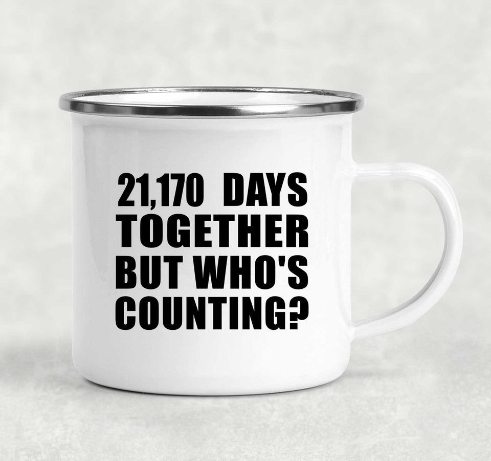 58th Anniversary 21,170 Days Together Who's Counting - 12oz Camping Mug