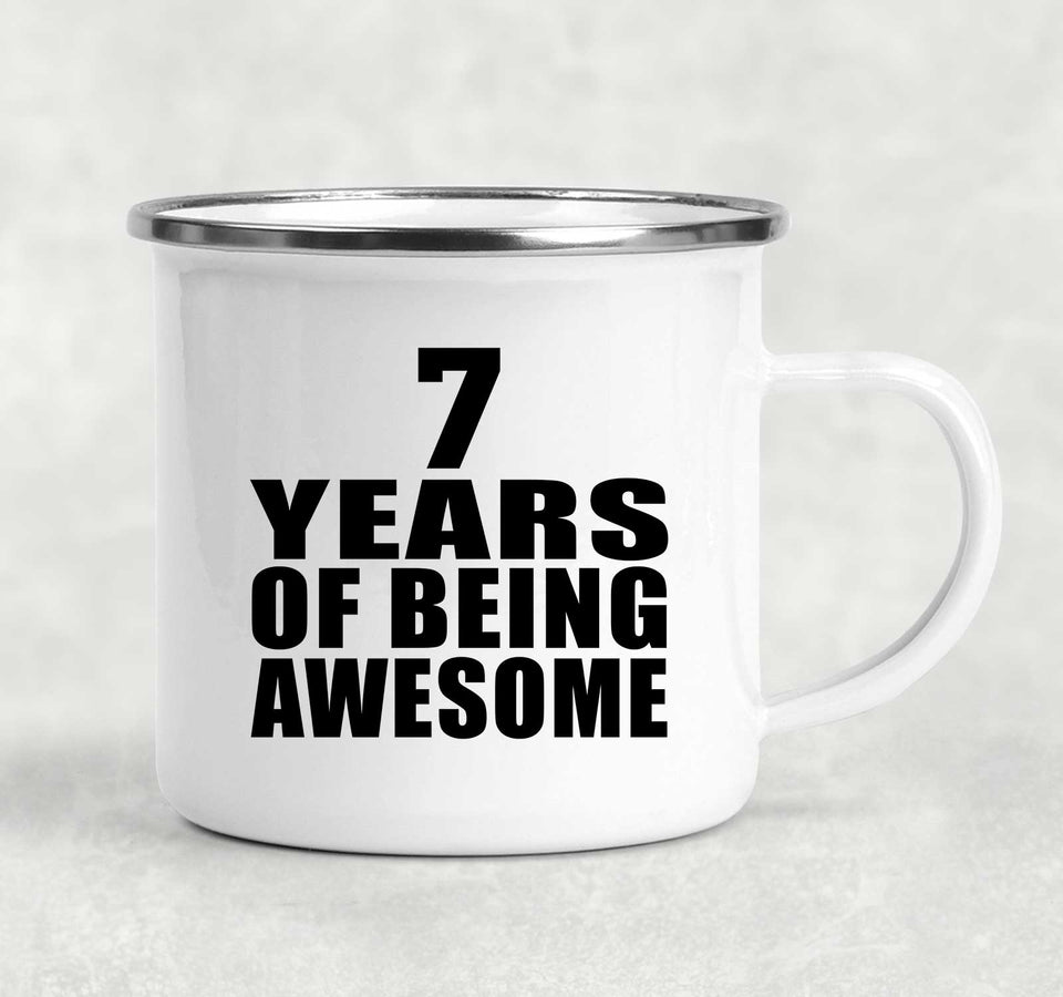 7th Birthday 7 Years Of Being Awesome - 12oz Camping Mug