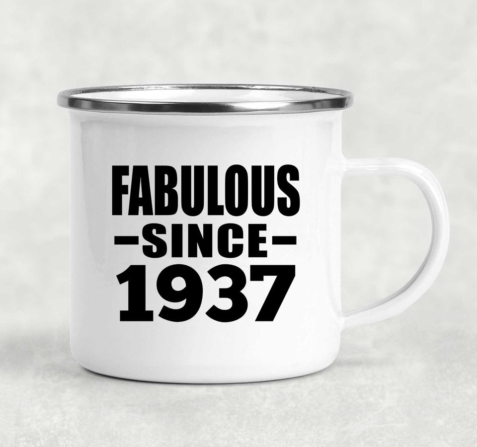 87th Birthday Fabulous Since 1937 - 12oz Camping Mug