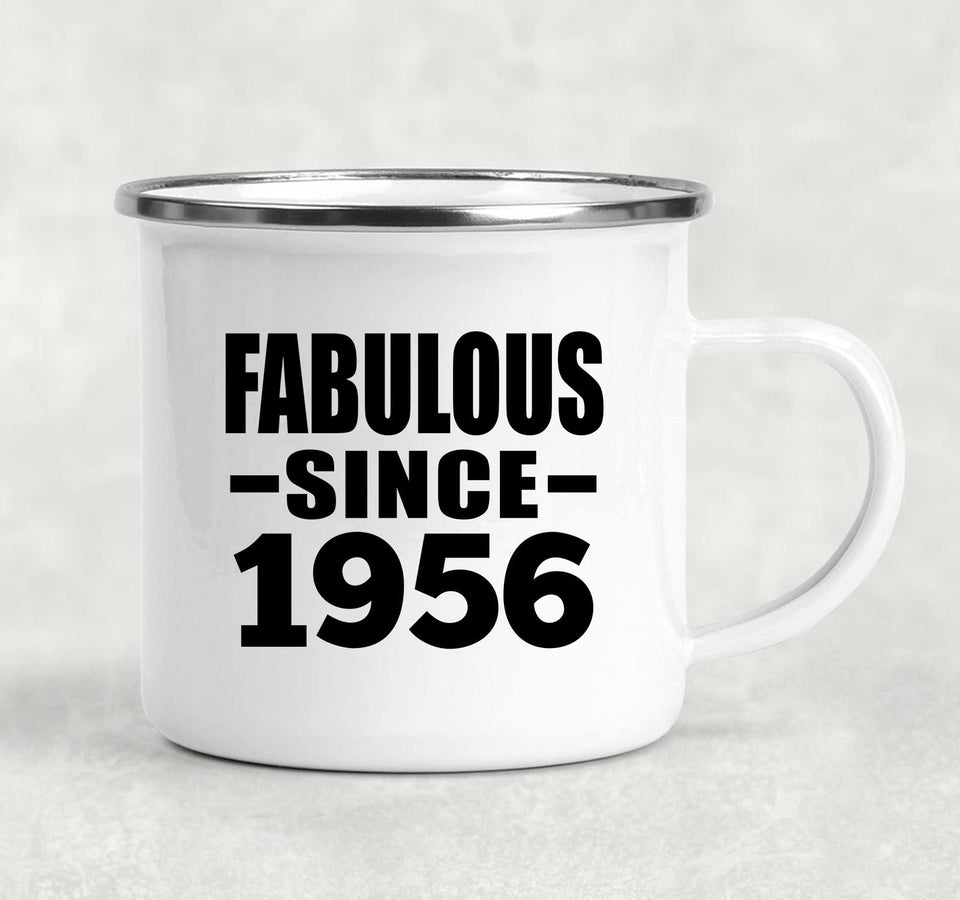 68th Birthday Fabulous Since 1956 - 12oz Camping Mug