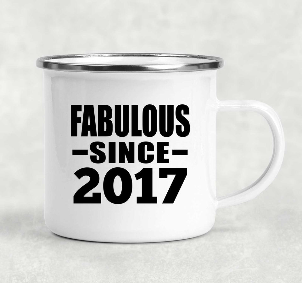7th Birthday Fabulous Since 2017 - 12oz Camping Mug