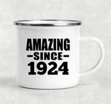 100th Birthday Amazing Since 1924 - 12oz Camping Mug