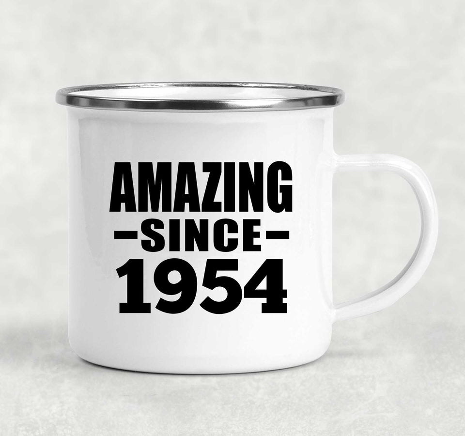 70th Birthday Amazing Since 1954 - 12oz Camping Mug