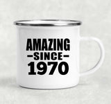 54th Birthday Amazing Since 1970 - 12oz Camping Mug