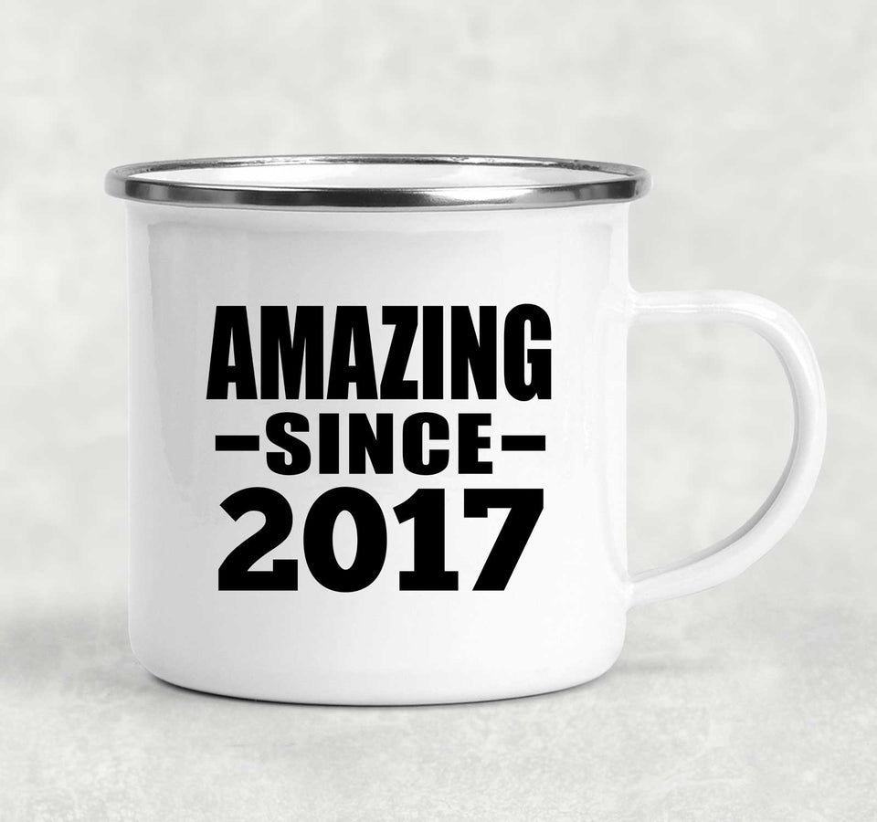 7th Birthday Amazing Since 2017 - 12oz Camping Mug