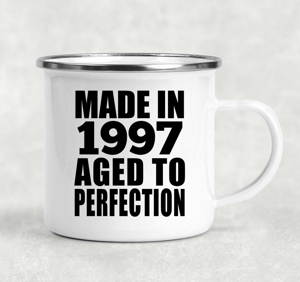 27th Birthday Made In 1997 Aged to Perfection - 12oz Camping Mug