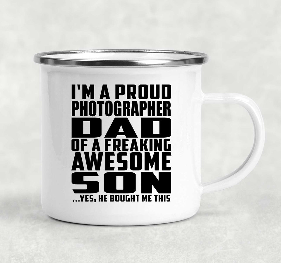 Proud Photographer Dad Of Awesome Son - 12oz Camping Mug