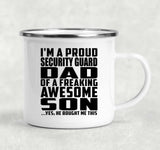 Proud Security Guard Dad Of Awesome Son - 12oz Camping Mug