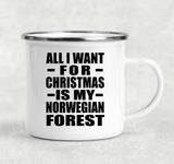 All I Want For Christmas Is My Norwegian Forest - 12oz Camping Mug