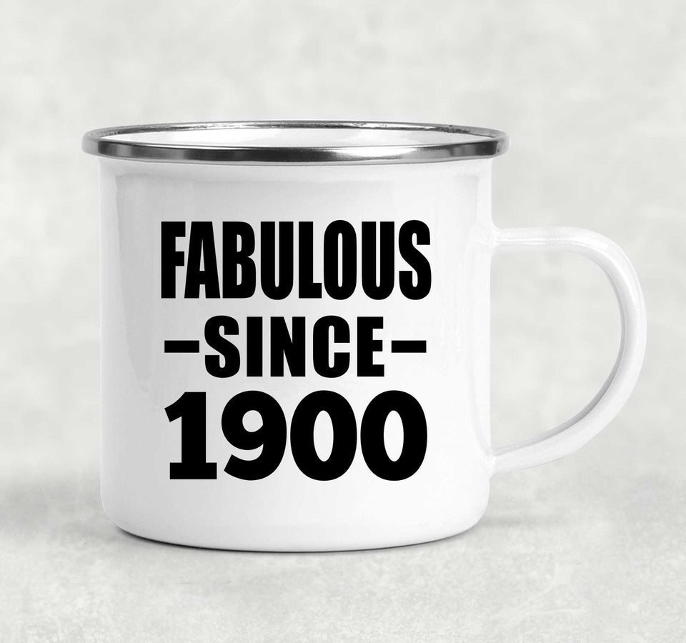 124th Birthday Fabulous Since 1900 - 12oz Camping Mug