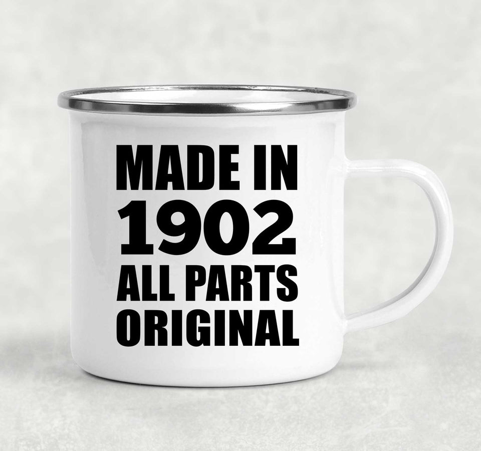 122nd Birthday Made in 1902 All Parts Original - 12oz Camping Mug
