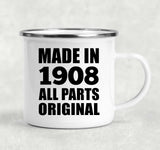 116th Birthday Made in 1908 All Parts Original - 12oz Camping Mug