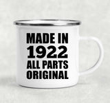 102nd Birthday Made in 1922 All Parts Original - 12oz Camping Mug