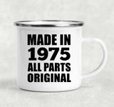 49th Birthday Made in 1975 All Parts Original - 12oz Camping Mug