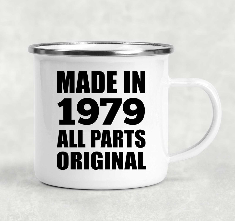 45th Birthday Made in 1979 All Parts Original - 12oz Camping Mug