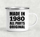 44th Birthday Made in 1980 All Parts Original - 12oz Camping Mug